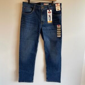 Wrangler Five Star Premium Flex Slim Straight Jeans Mens 36x30 Blue‎ Denim Nwt
